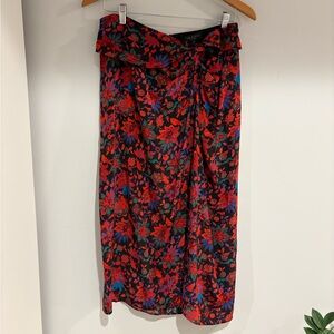 rag & bone Red and Blue Floral Skirt